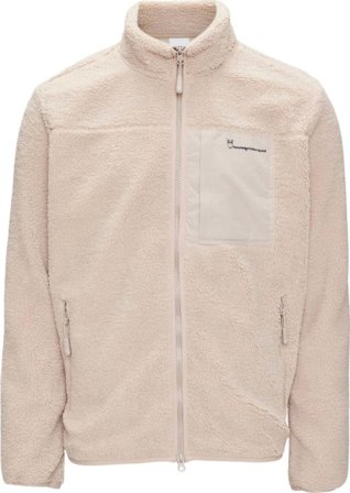 Knowledge Cotton Apparel Men's Elm Teddy Fleece Zip Sweat Men Mid layer tops Beige M