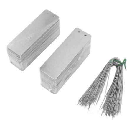 100 stk Dobbeltsidige Skrive-på Metalletiketter for Hagebruk Utendørs Høy Holdbarhet Plantetiketter i Aluminium Treidentifikasjonsetiketter