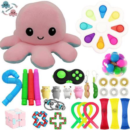 30 Pack Fidget Toy Set Pop It Sensory Toy För Vuxna & Barn Pack T