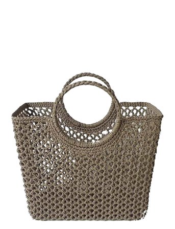 Round Handle Basket Sand Brown Ceannis