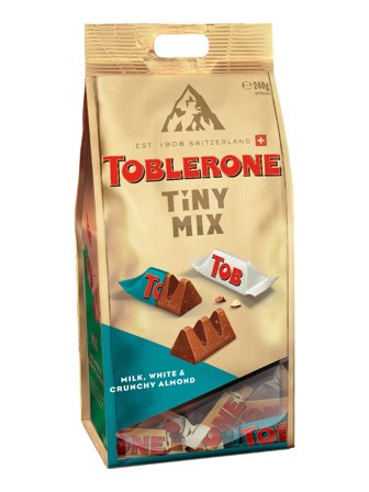 Toblerone Tiny mix of milk, dark and crunchy almonds chocolates with honey and almond nougat 0.24kg