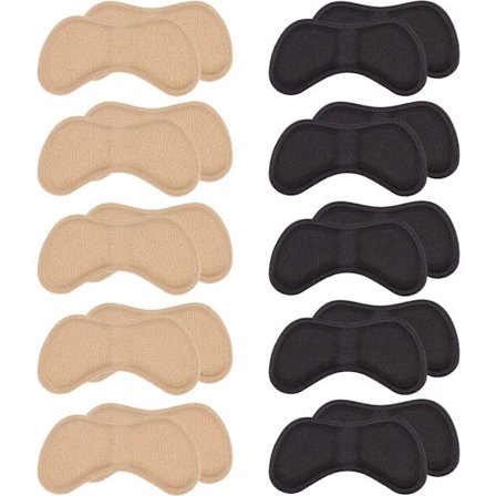 Hælknotter, hælbeskyttere, fortykkende hælknotter med sterkt feste for dame-, barne- og herresko (5 svarte og 5 beige)