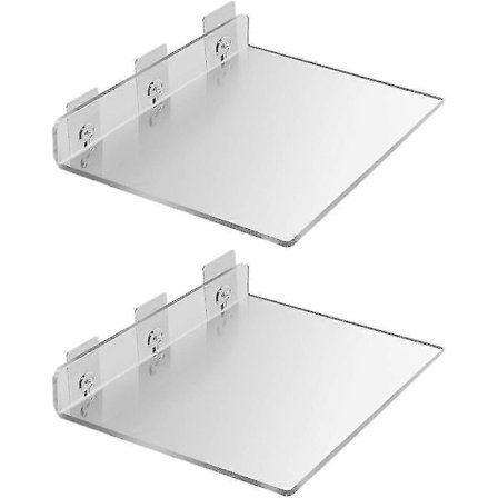 Flydende Hylder Sæt Med 2 - Udvid Nemt Vægplads - Akryl Lille Væghylde Til Soveværelse, Badeværelse, Spillerum, Stue, Kontor [db]