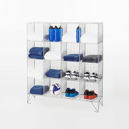 Mesh locker, 16 comps, no doors, 1360x1220x305 mm
