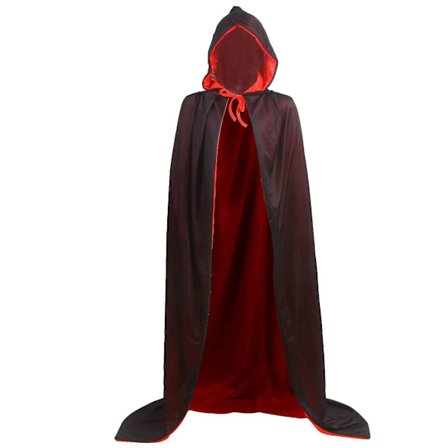 Halloween Vampyr Kappe Sort Og Rød Vendbar Halloween Kappe Cosplay Fest Kappe Dracula Kostume Til Voksne