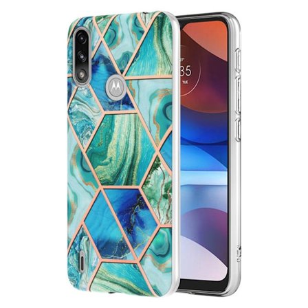 Marmormotiv Motorola Moto E7i Power / Motorola Moto E7 Power skal - Grön