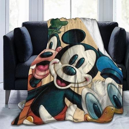 Vintage Mickey Donald Goofy Huvfilt,modedesignfilt,lätt,bekväm,alla säsonger Flera storlekar för vuxna barn Tonåringar Great Bedroo 50x40in 125x100cm