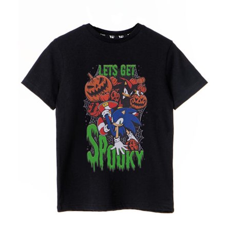 Sonic The Hedgehog Boys Let ́s Get Spooky T-Shirt 5-6 År Svart