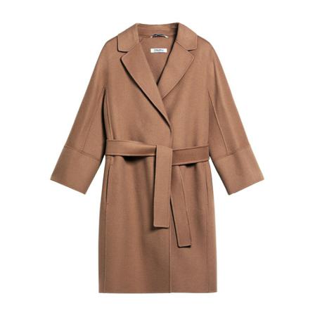 Max Mara Studio Belted Coats Brun, Dame Uldfrakker