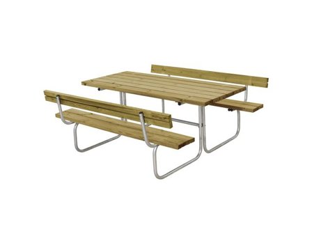 Bänkset Classic m/2 ryggstöd tryckimp - Lyreco - Kontorsmöbler och inredning - Utemöbler - Bänkar