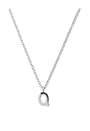 Mockberg Petite Plain Letter Q Steel Necklace Smycken & klockor Dam Grå ONESIZE