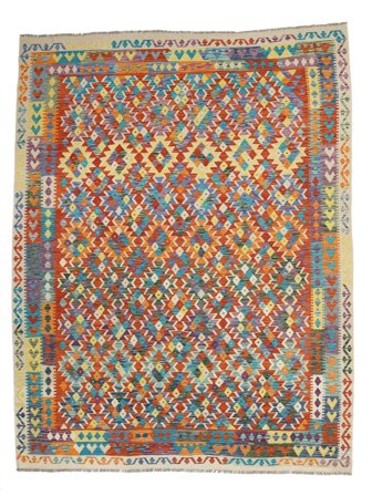 Kilim Afghan Old Style Rug 271X343 Brown/Dark Red Large Wool, Afghanistan