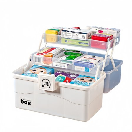 Låsbar medisinboks, medisin oppbevaringsboks, låsbar oppbevaringsboks, medisin oppbevaring multifunksjonell oppbevaringsboks