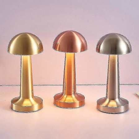 Vintage Bordslampa Bärbar Batteri LED Natt Varma Lampor Uppladdningsbar Lampa Ny Silver