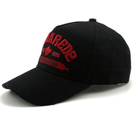 "Herre Baseballkasket Bomuld Peaket Kasket Herre Casual Sportskasket Broderi Bogstaver Dsquared2 Sort" (FMY)