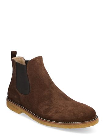 Booties - Flat - With Elastic Brown ANGULUS