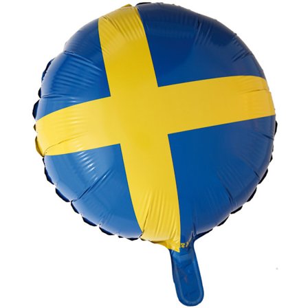 Folieballong Student Nationaldag Födelsedag Gul Blå 46 cm - Dekorationer för Studentfirande, Midsommarfest, Examensfest - Student