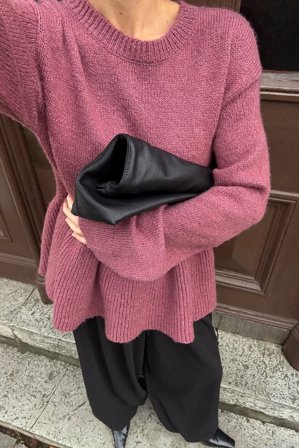 NA-KD Pull en maille à basque - Pulls en maille - Violet - M