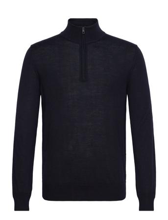 M Merino Blend Half Zip Designers Knitwear Half Zip Jumpers Navy J. Lindeberg