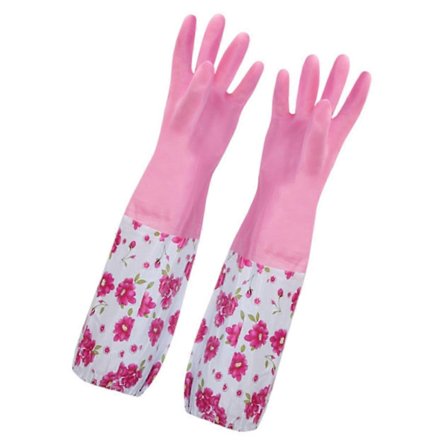 Lange hansker for rengjøring - Vanntette oppvaskhansker, kjøkkenhansker for oppvask, matlaging, ekstra lange, lateksfrie (FMY)