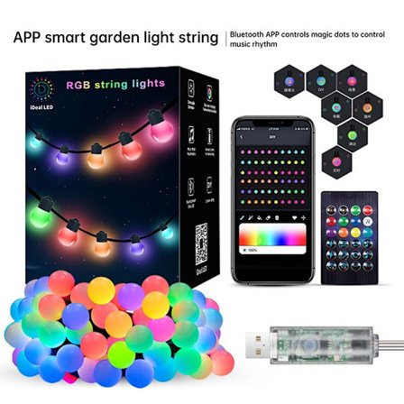 Utomhus julgran RGB String Lights dekoration 10m25leds
