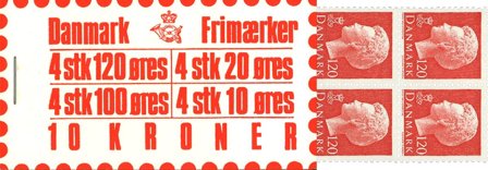Danmark 1977 - Frimærkehæfte 10 kr. AFA 4 - Postfrisk