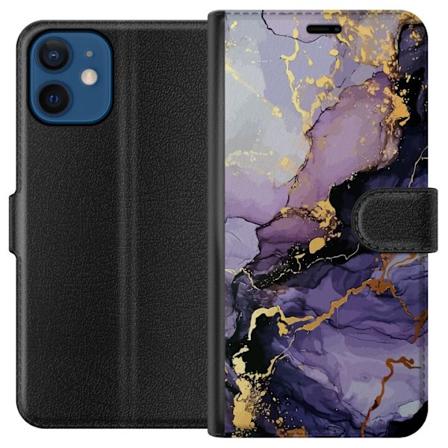 Apple iPhone 12 mini Lommeboketui Lilla Marmor