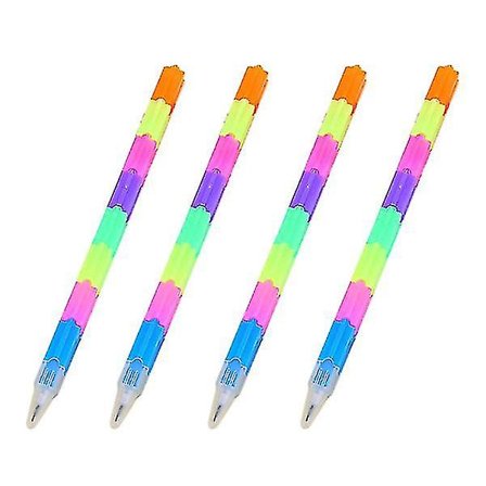 30 st byggklosspennor regnbåge multifunktion penna staplare swap penna present kontorsmaterial för barn studenter