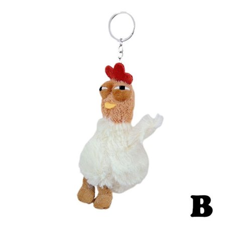 Kylling Nøglering Vedhæng Pibende Plysdukke Legetøj