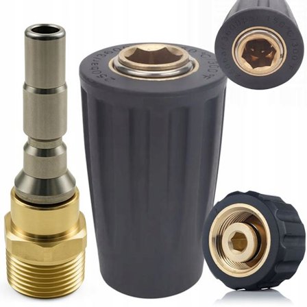 QuickSet M22 D12 Hurtigkoblingssett – 1X Hunn + 2X Hann | M22X1,5 Mm | 250 Bar | Reservedel for Karcher HD HDS