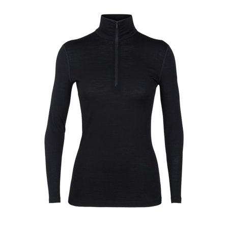 Icebreaker Women's 200 Oasis Longsleeve Half Zip Women base layer tops Black L