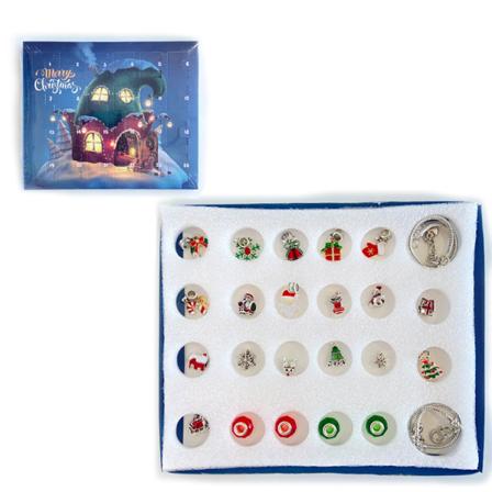 Julekalender med 24 dager nedtelling - Gaveboks med armbånd - DIY-perlearmbåndsett til jul 1 20*17*1.3cm