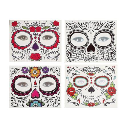 Halloween Face Stickers Festlig Dansfest 12st