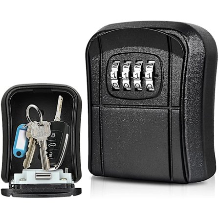 Nøgleboks vægmonteret mini nøglesafe udendørs nøgleboks med nulstillelig 4-cifret numerisk kode vandtæt nøgleboks