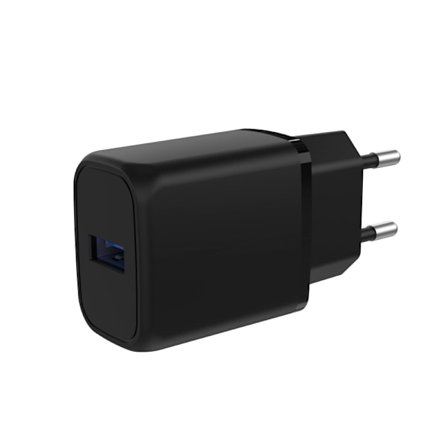 Vægoplader USB-A QC 3.0, 18W, 3A - Sort