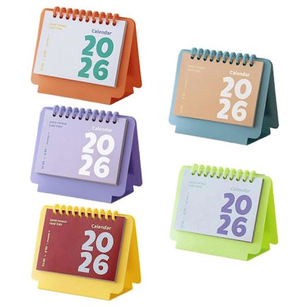 5 st 2026 Kalender Stående Flip Kalender Skrivbordsdekorationer Kreativ Liten Kalender Kontorskalender Månadskalender Flerfärgad