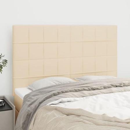 Vidaxl Huvudgavel 4 St Gräddvit 72x5x78/88 Cm Tyg Kräm