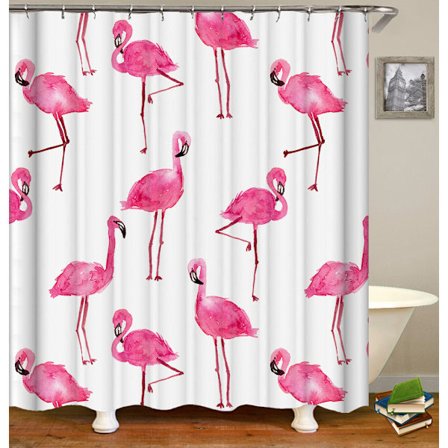 180x180cm (Flamingo) Duschdraperi Vattentät Badrumsdraperi B
