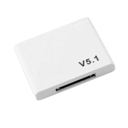 30-pin Bluetooth 5.1 lydmottaker A2dp musikk trådløs adapter hvit