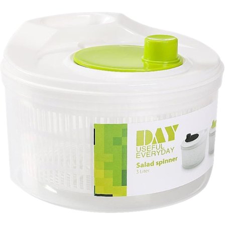 Salatslynge, grøntsagsvasker, tørretumbler, dræner, si, salat- og produkt-tørrer med skål, dørslag og indbygget dræningssystem til frisk, sprød