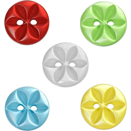 Knapper, 100 Blandede Baby Stjerne Knapper Størrelse 22 (14mm), Runde Knapper til Baby Cardigan, Syning af Babytøj (Tilfældige Farver)