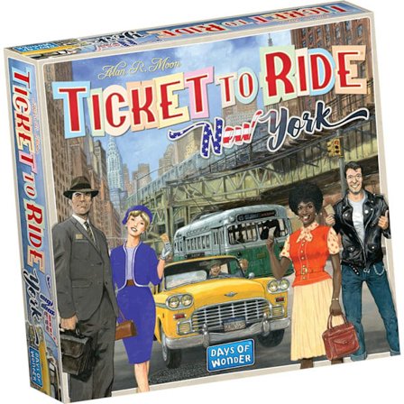 Days of Wonder Ticket to Ride New York -lautapeli, 8+, keskimääräinen peliaika 10–15 minuuttia, monivärinen, 2–4 pelaajalle