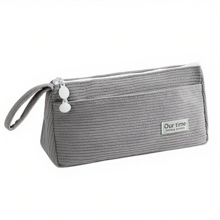 Pencilpose med stor kapacitet, 2 rum store pencilposer, stor opbevaringspenalhus til drenge og piger - grå