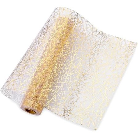 1 st guld bordslöpare, 10Mx28cm metallisk guld bordslöpare guld