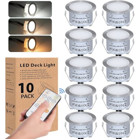10 kpl:n LED-upotettava valaisinsetti kaukosäätimellä, himmennettävä
