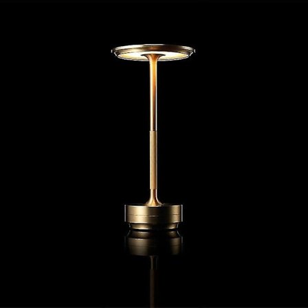 Trådløs bordlampe, dimbar, vanntett, metall, USB-oppladbar - 1 stk - WELLNGS Gold