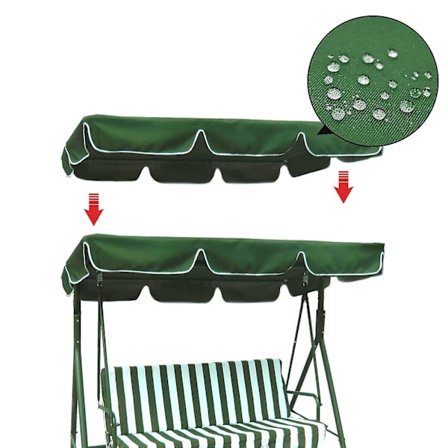 Ersättningsskydd för gungor, solskydd för trädgårdsgungor, solskydd, storlek 190 x 132 x 15 cm, grönt