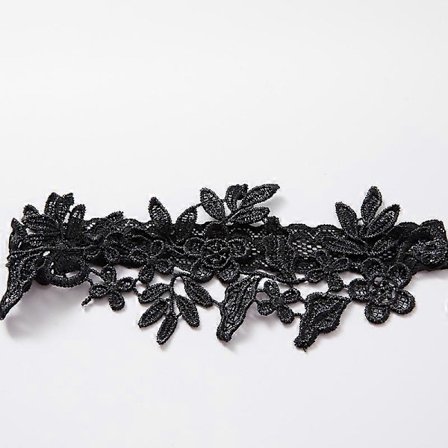 2 stk svart krage vannløselig blonde blomst prinsesse lårring