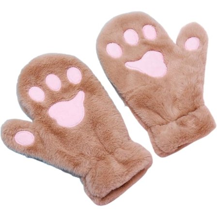 Naisten Talviset Pehmeät Plus-kokoiset Täyspitkät Hanskat Piirretty Kissan Kynsi Tuulenpitävät Hiihtohanskat 2kpl Monivärinen