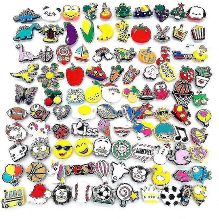 100 stk. Forskellige skocharms til sko- og armbåndsdekoration